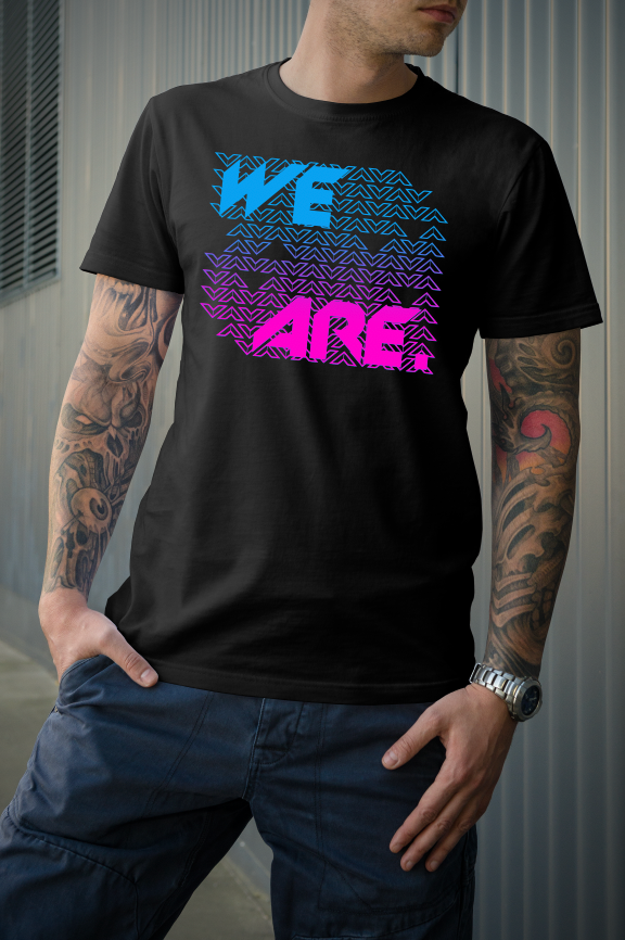 We Are - Blue To Pink Fade Ink