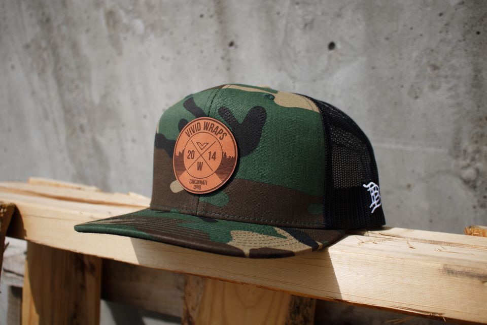 Camo Snap Back - Round Leather Patch