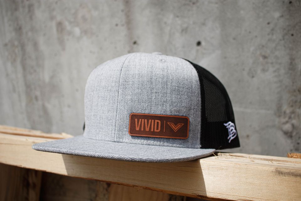 Heather Grey Snap Back - Rectangle Leather Patch